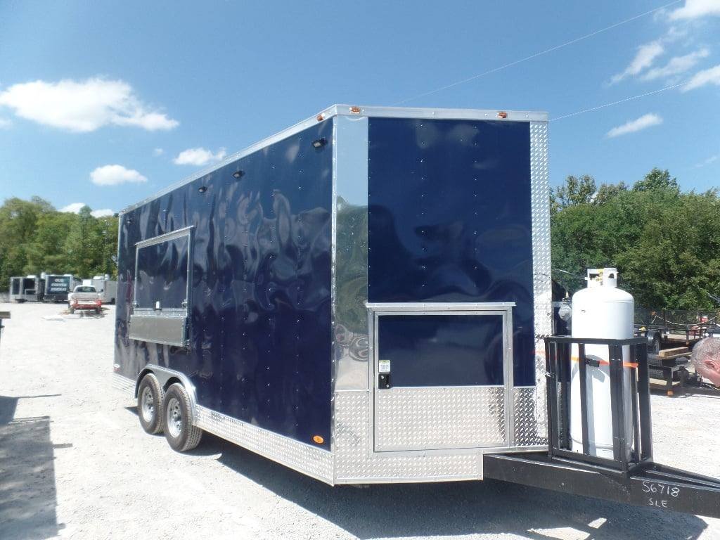 8.5′ x 17′ Indigo Blue Custom Concession Food Trailer — photo 7