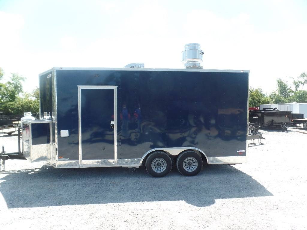 8.5′ x 17′ Indigo Blue Custom Concession Food Trailer — photo 9