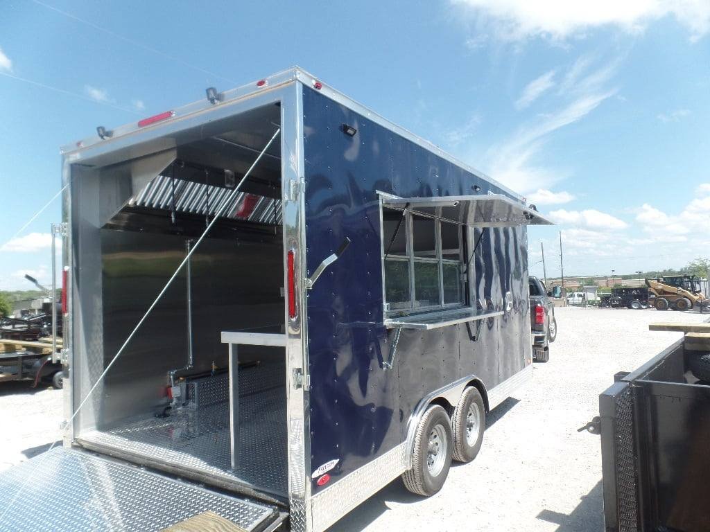 8.5′ x 17′ Indigo Blue Custom Concession Food Trailer — photo 3