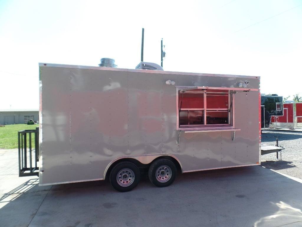 8.5′ x 18′ Concession Trailer Dove Grey Food Event Catering — photo 3