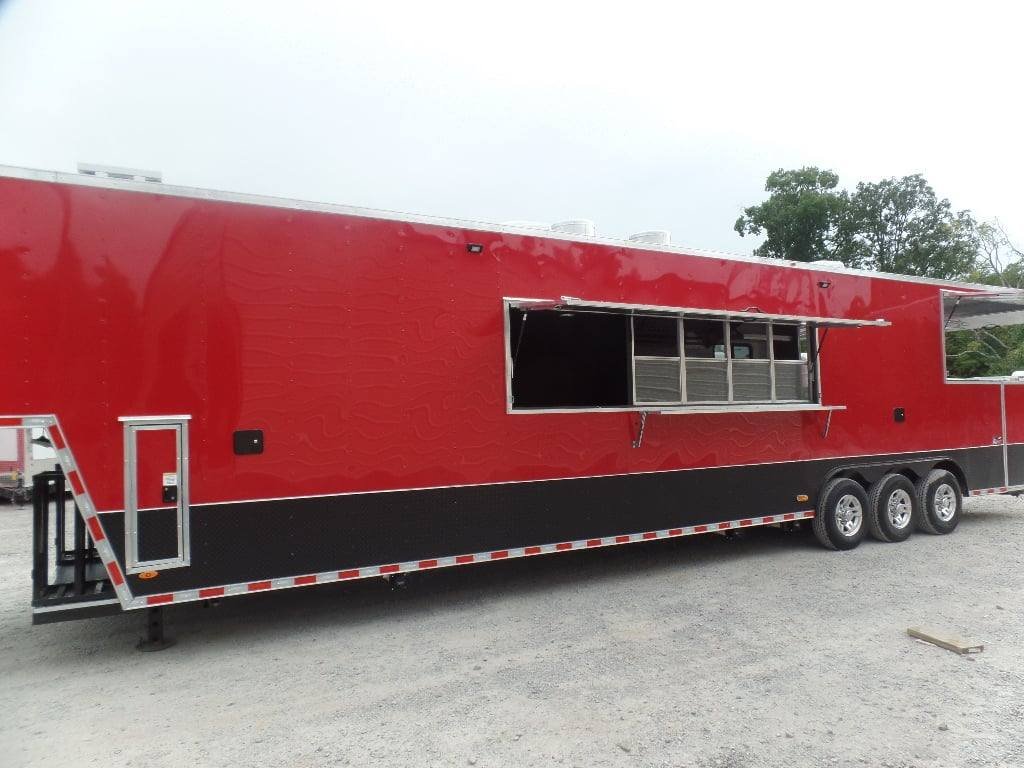 8.5′ x 45′ Red Gooseneck Concession BBQ Food Trailer — photo 6