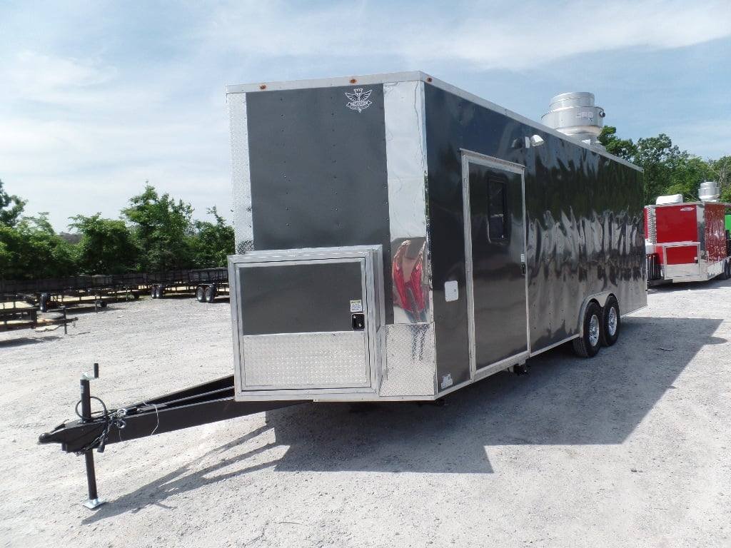 8.5′ x 24′ Concession Trailer Charcoal Grey Food Event Catering — photo 14