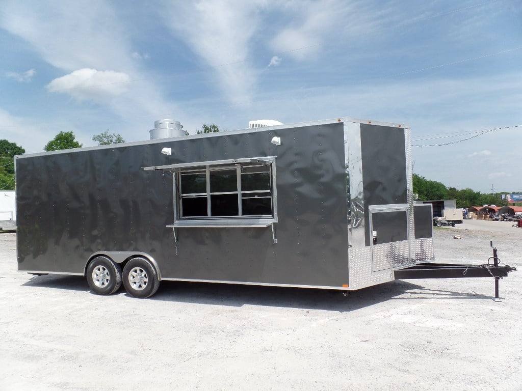 8.5′ x 24′ Concession Trailer Charcoal Grey Food Event Catering — photo 7
