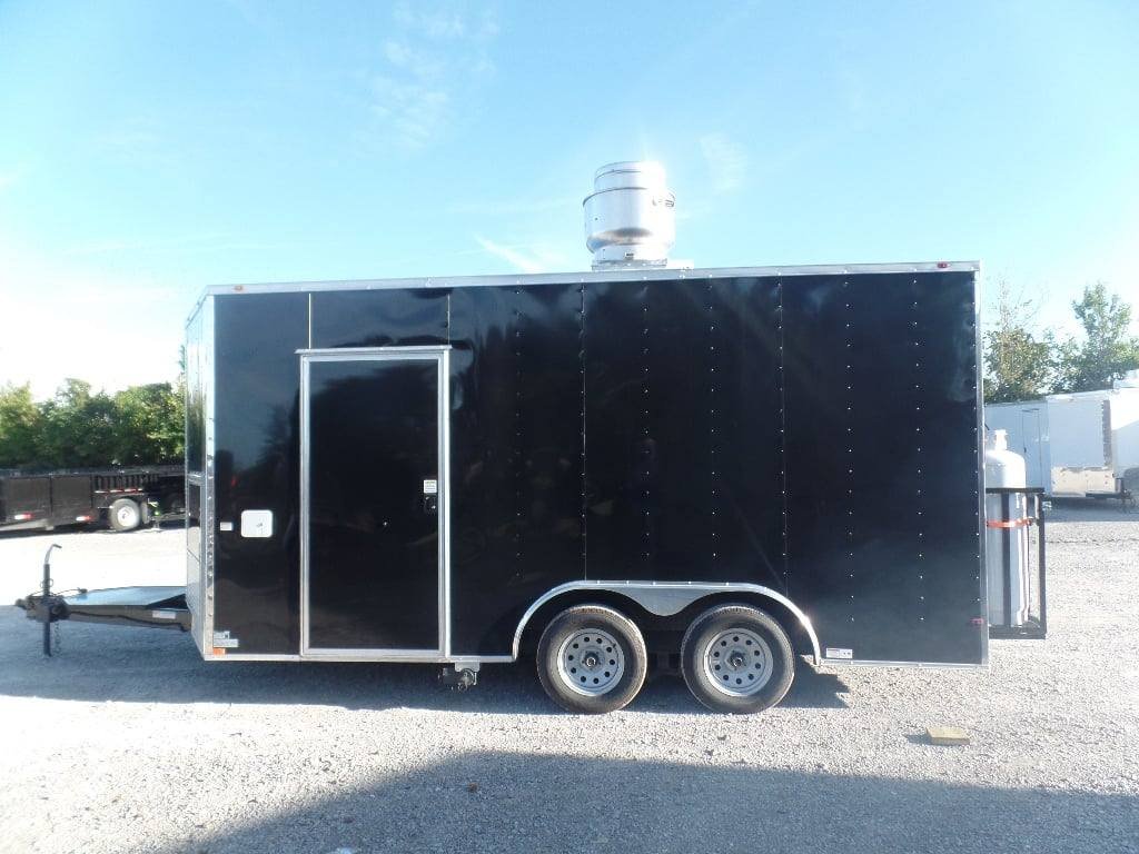 8.5′ x 16′ Black Event Concession Food Trailer With Appliances — photo 5