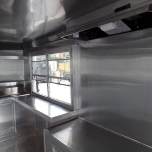 8.5 x 20 black catering trailer BBQ-ready event kitchen - view 10