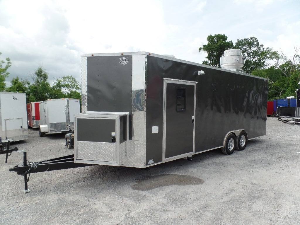 8.5′ x 24′ Food Concession Trailer Charcoal Gray With Appliances — photo 4