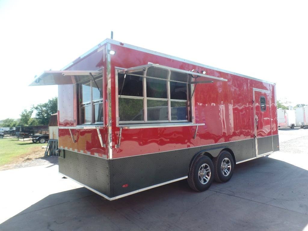 8.5′ x 22′ Red Concessions Food Trailer With Appliances