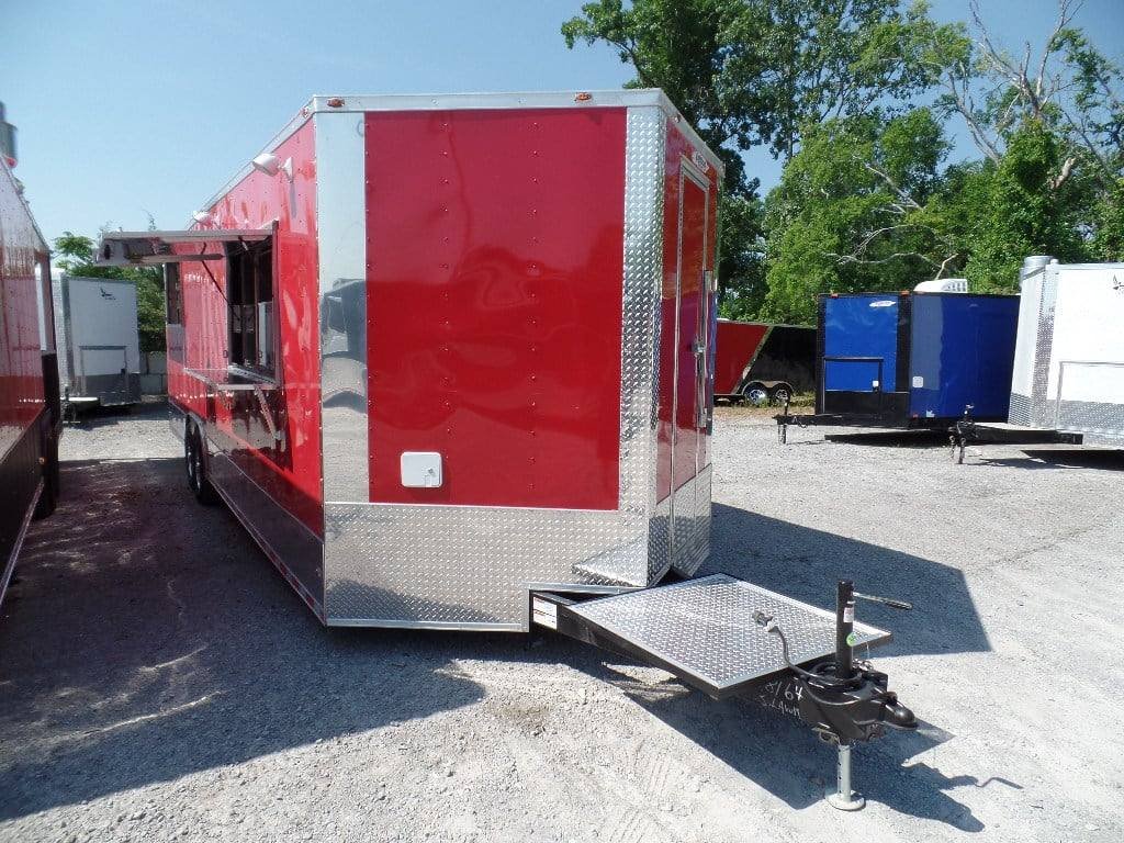 8.5′ x 28′ Concession Red BBQ Food Trailer With Appliances — photo 13