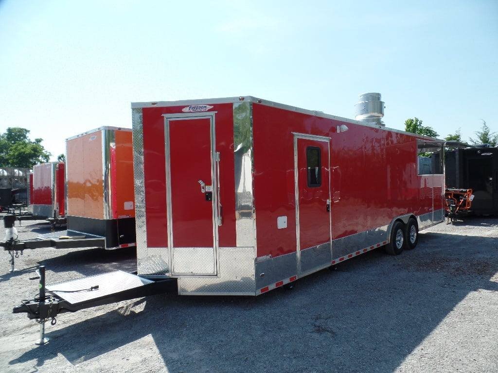 8.5′ x 28′ Concession Red BBQ Food Trailer With Appliances — photo 4