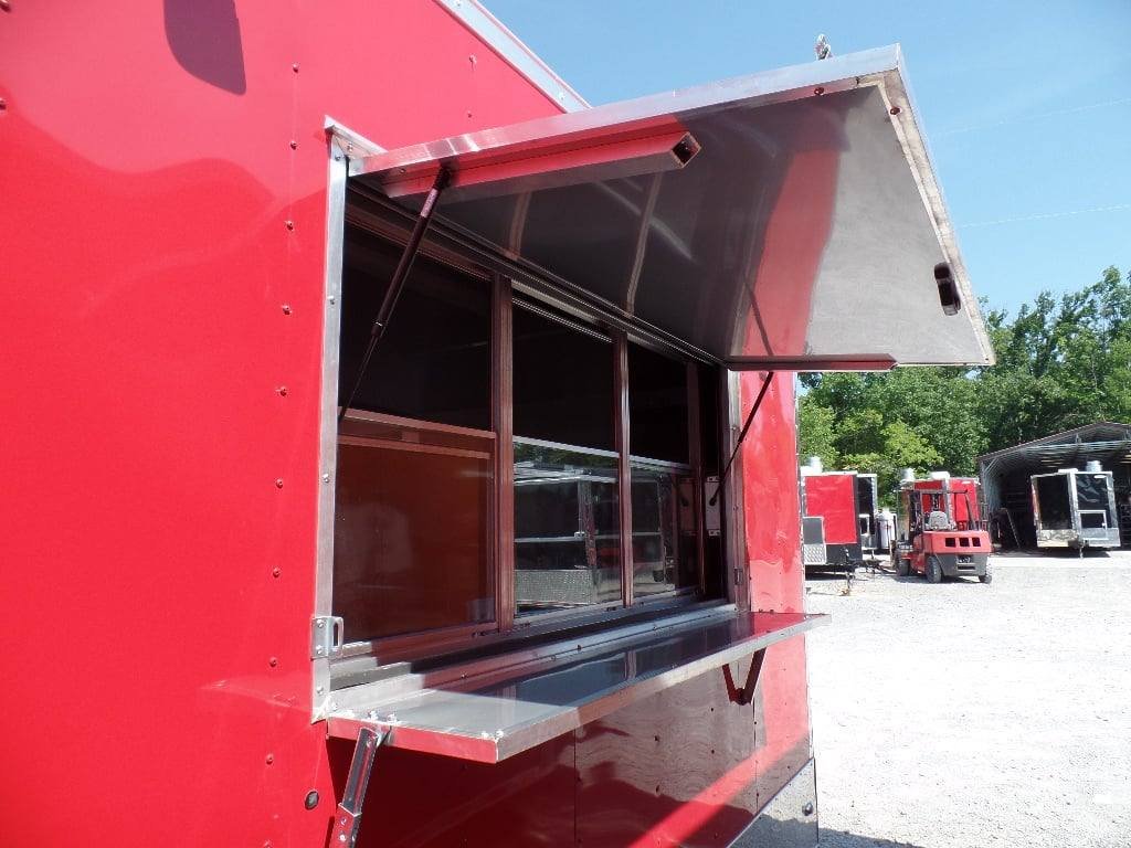 8.5′ x 28′ Concession Red BBQ Food Trailer With Appliances — photo 9