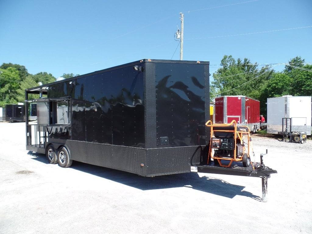 8.5′ x 23′ Concession Black BBQ Food Trailer With Appliances — photo 15