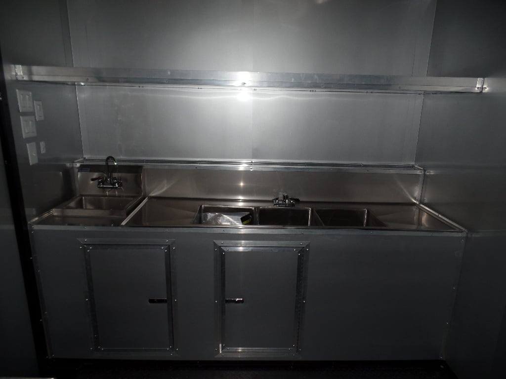 8.5′ x 23′ Concession Black BBQ Food Trailer With Appliances — photo 5