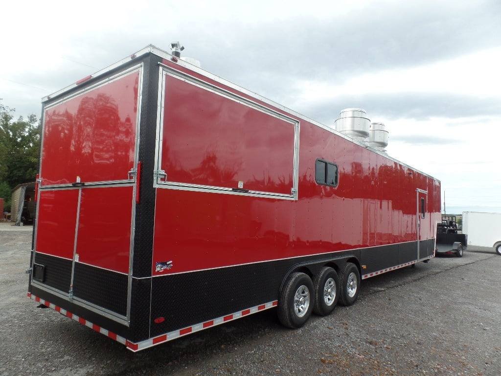 8.5′ x 45′ Red Gooseneck Concession BBQ Food Trailer With Appliances — photo 12