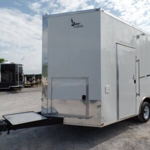 8.5 x 16 white event trailer with oversized 12-foot door - view 14