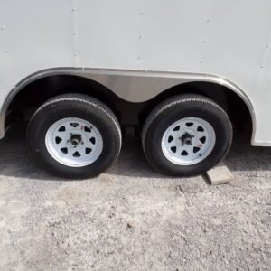 8.5 x 16 white event trailer with oversized 12-foot door - view 9