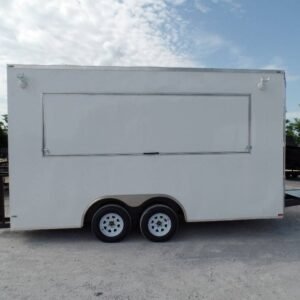 8.5 x 16 white event trailer with oversized 12-foot door - view 13