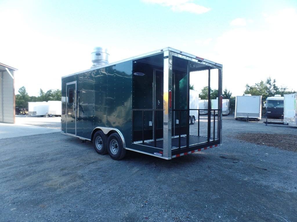 8.5′ x 20′ Emerald Green Porch Style Concession Trailer — photo 14