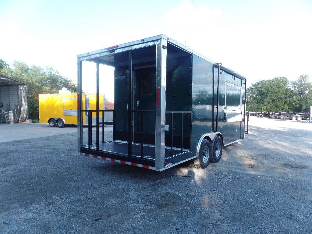8.5′ x 20′ Emerald Green Porch Style Concession Trailer — photo 2
