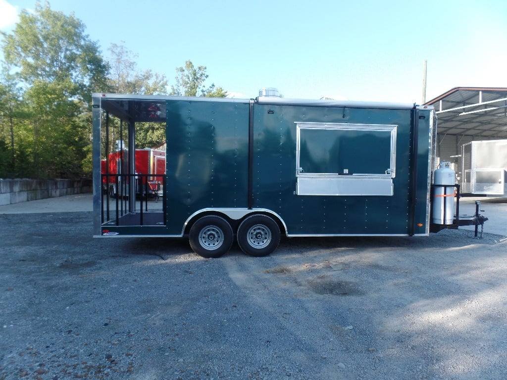 8.5′ x 20′ Emerald Green Porch Style Concession Trailer — photo 10