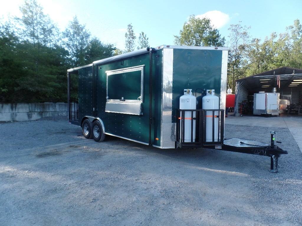 8.5′ x 20′ Emerald Green Porch Style Concession Trailer — photo 4