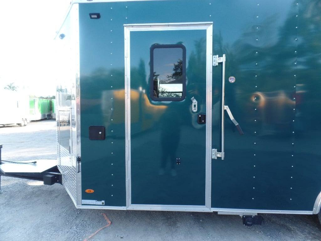 8.5′ x 20′ Emerald Green Porch Style Concession Trailer — photo 3