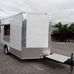 8.5 x 12 white concession trailer with bright exterior - view 7