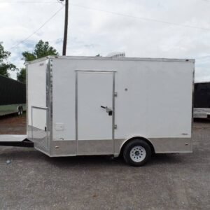 8.5 x 12 white concession trailer with bright exterior - view 11
