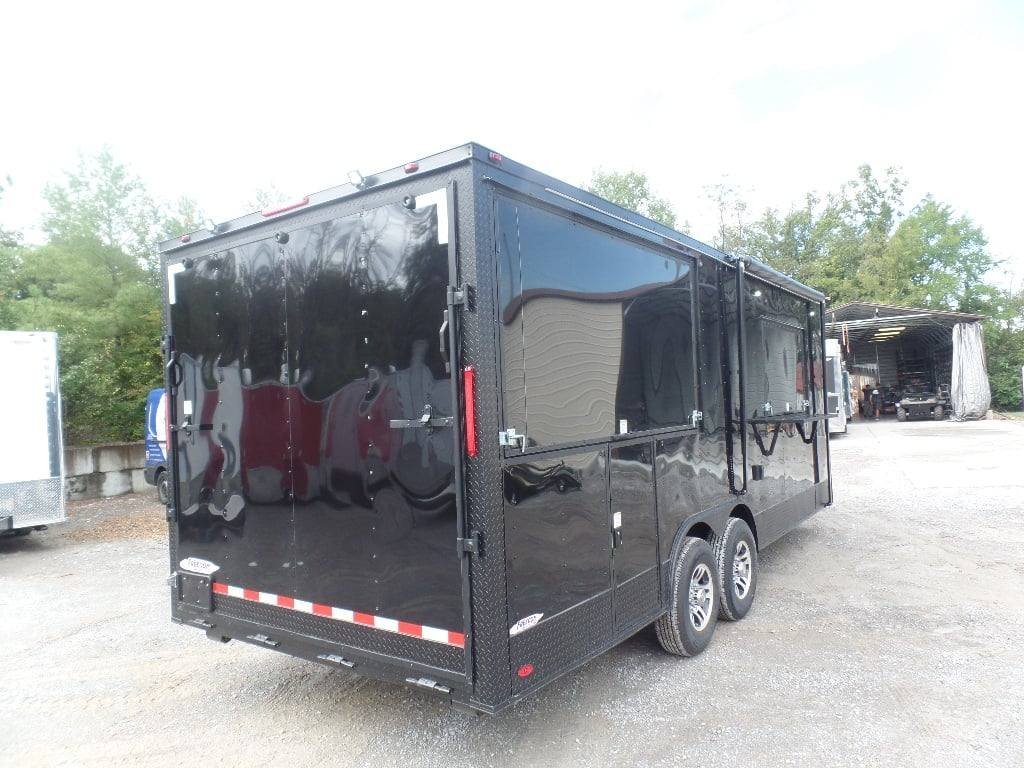8.5′ x 22′ Black Enclosed BBQ Porch Concession Food Trailer — photo 11