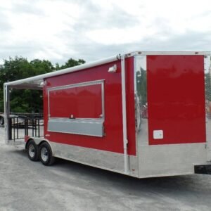 8.5 x 22 Victory Red Trailer with 8-foot window and full-length awning - view 15