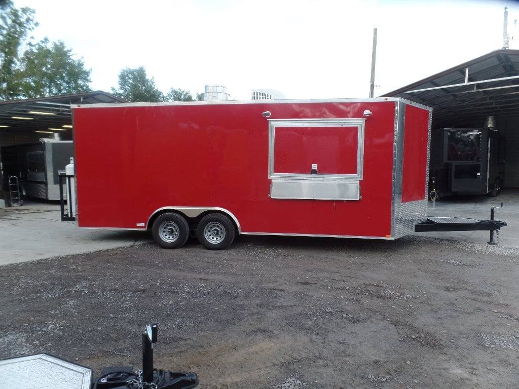 8.5′ x 20′ Red Concession Food Trailer With Appliances — photo 2
