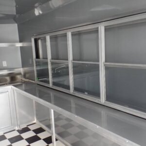 8.5 x 22 Victory Red Trailer with 8-foot window and full-length awning - view 2