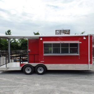 8.5 x 22 Victory Red Trailer with 8-foot window and full-length awning - view 13