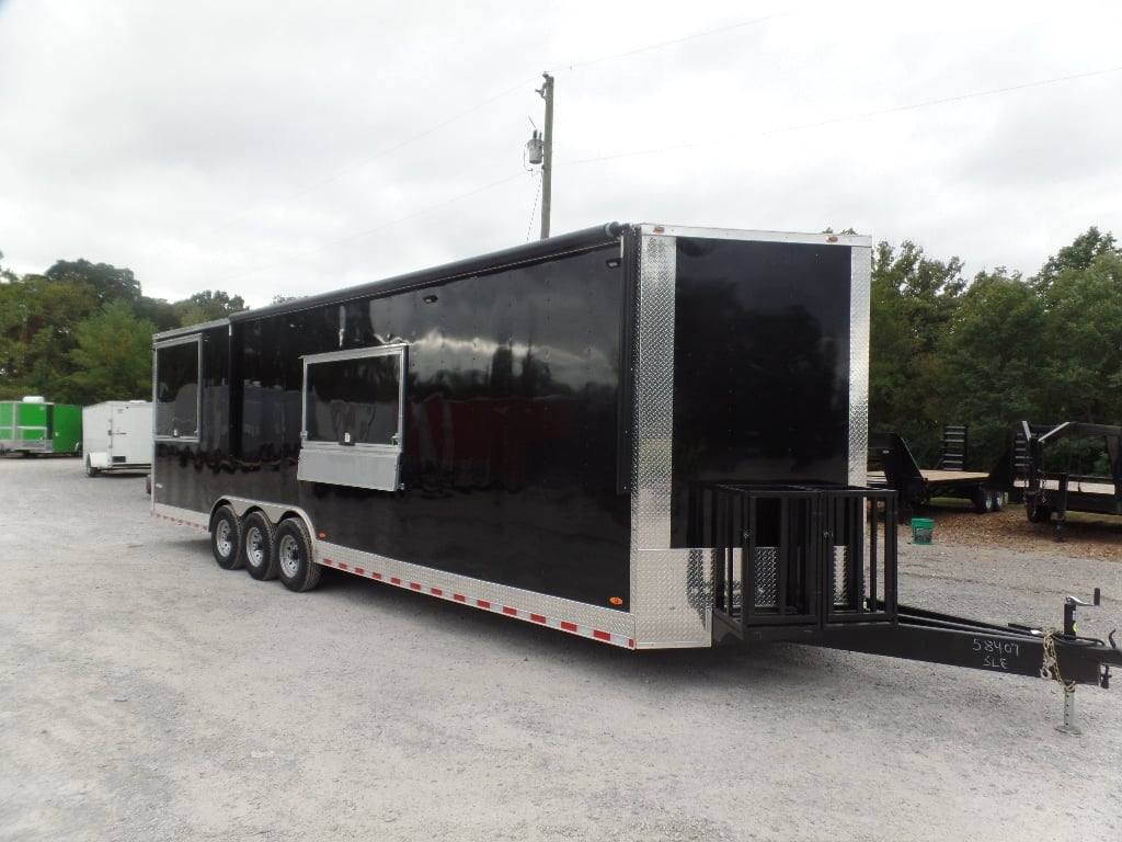 8.5′ x 30′ Black Pizza Concession Food Trailer — photo 2