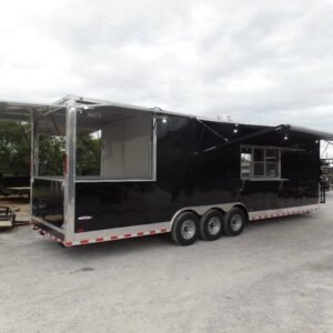 8.5' x 30' Black Pizza Concession Food Trailer