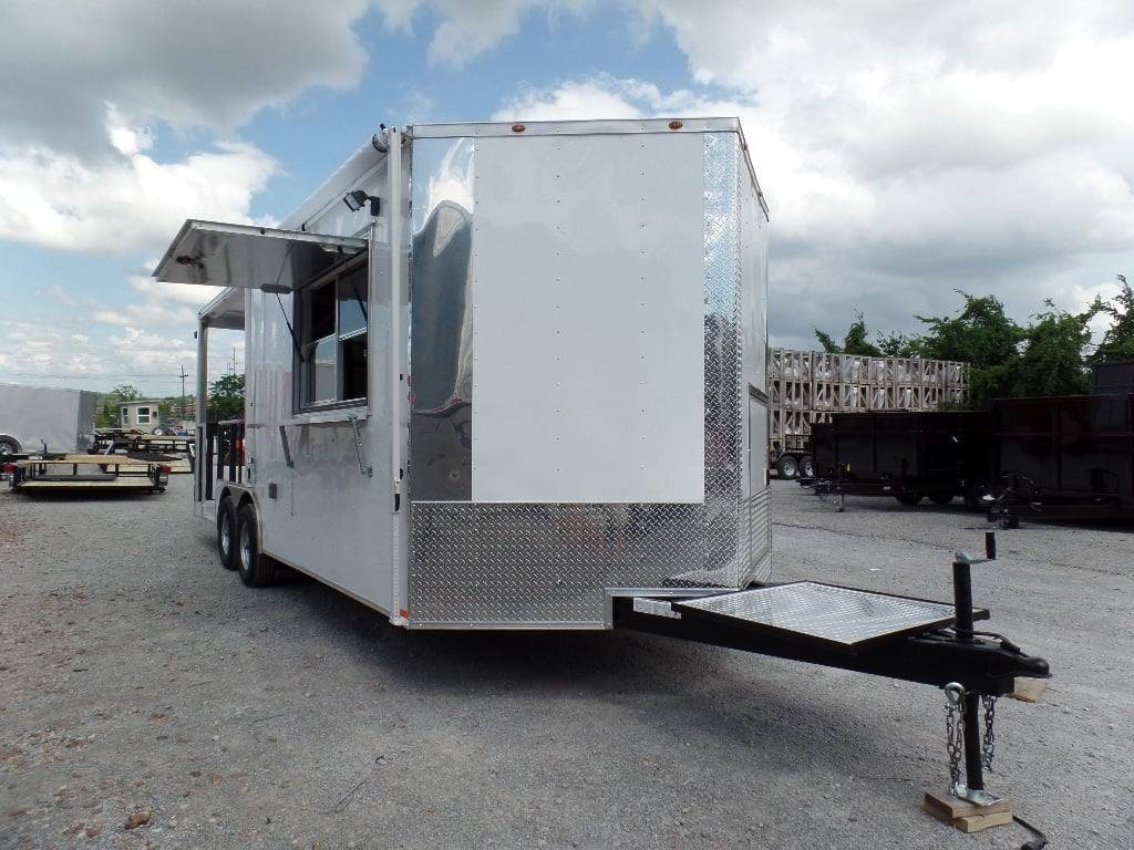 8.5′ x 22′ Concession Trailer White BBQ Food Event Catering — photo 11