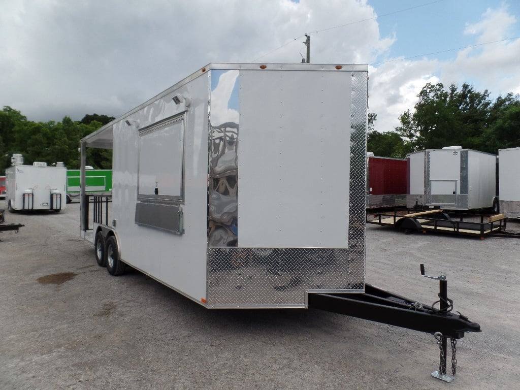 8.5′ x 22′ Concession Trailer White BBQ Food Event Catering — photo 14