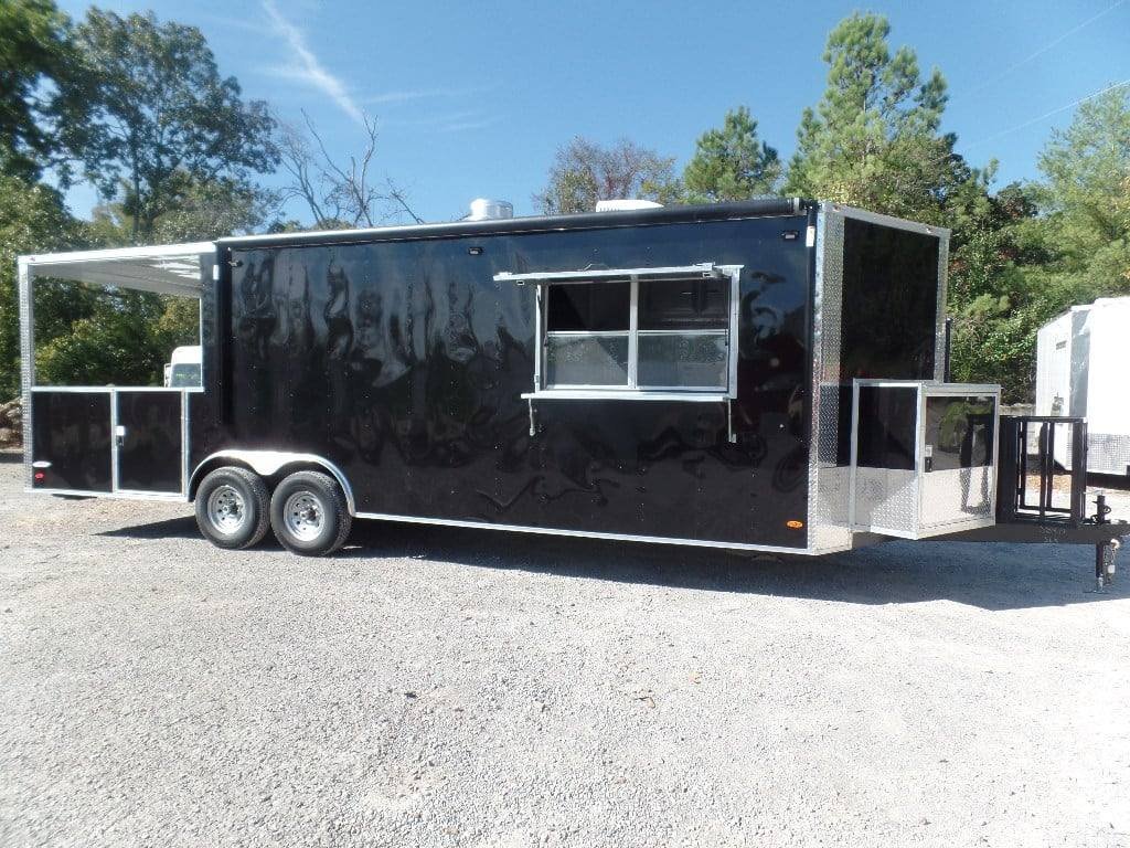 8.5′ x 26′ Black BBQ Porch Concession Trailer — photo 12