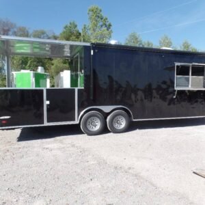 8.5' x 26' Black BBQ Porch Concession Trailer