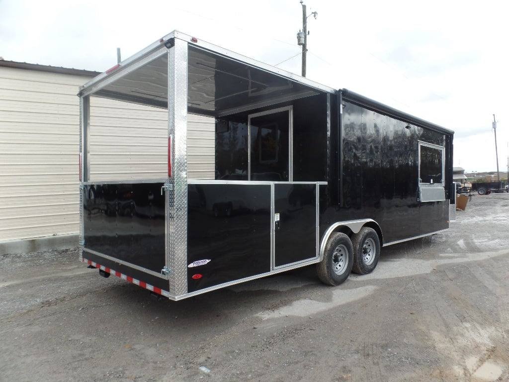8.5′ x 26′ Black Porch Style Concession Food Trailer With Appliances — photo 7