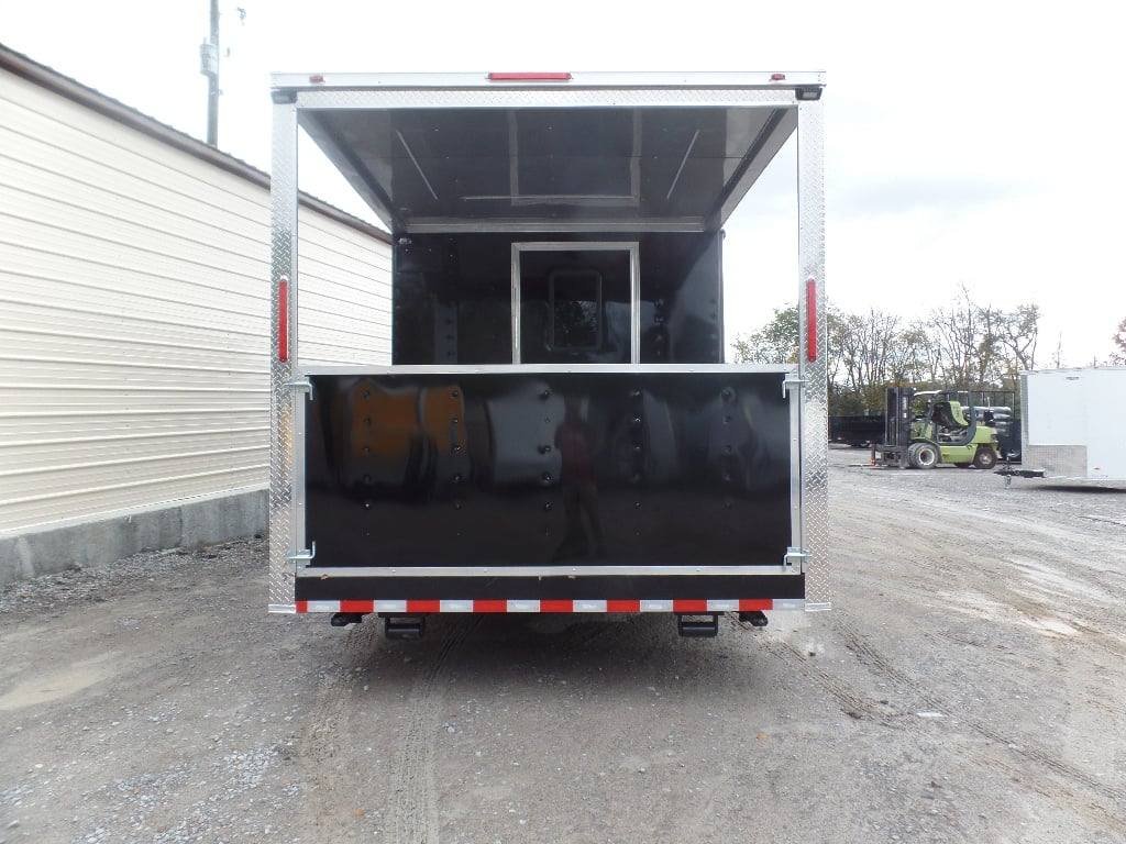 8.5′ x 26′ Black Porch Style Concession Food Trailer With Appliances — photo 5