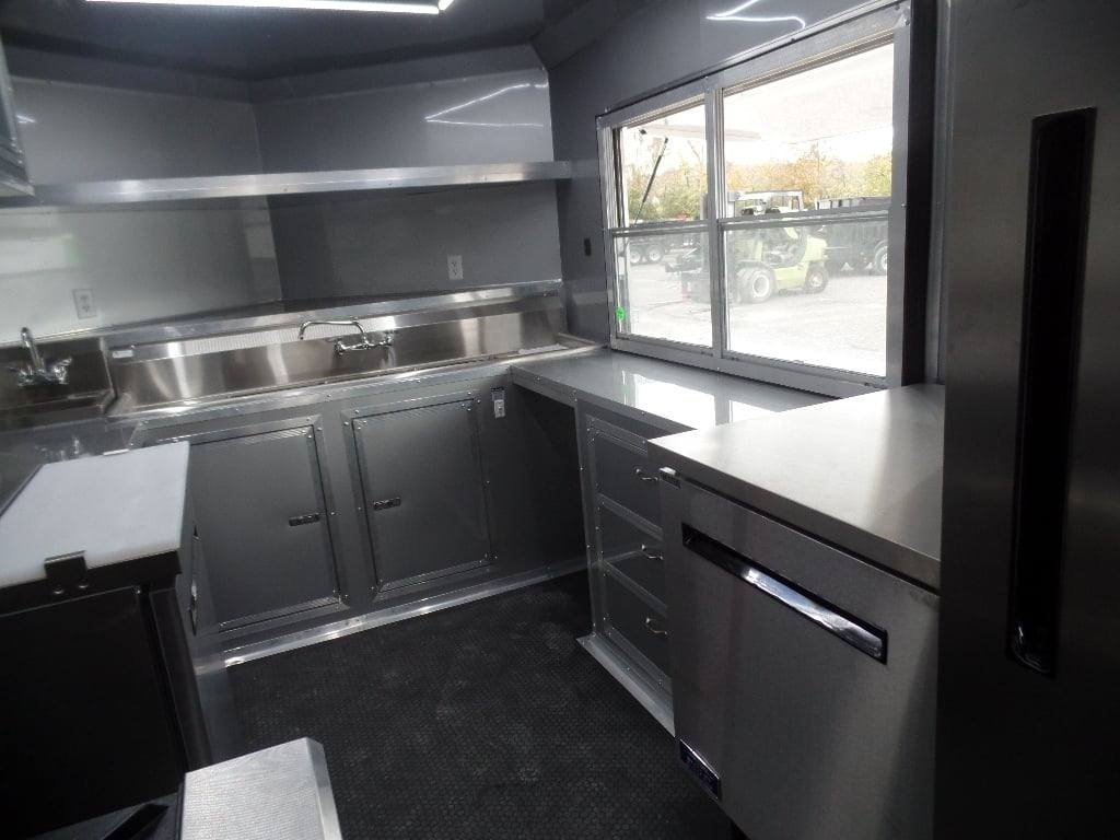 8.5′ x 26′ Black Porch Style Concession Food Trailer With Appliances — photo 6