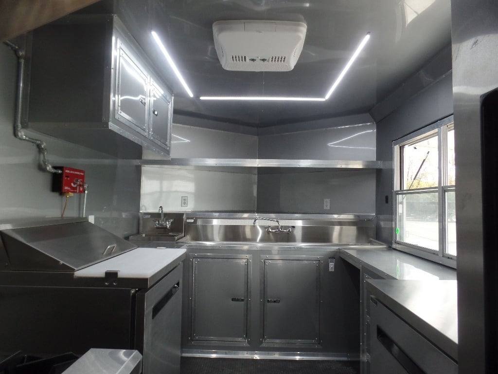 8.5′ x 26′ Black Porch Style Concession Food Trailer With Appliances — photo 2