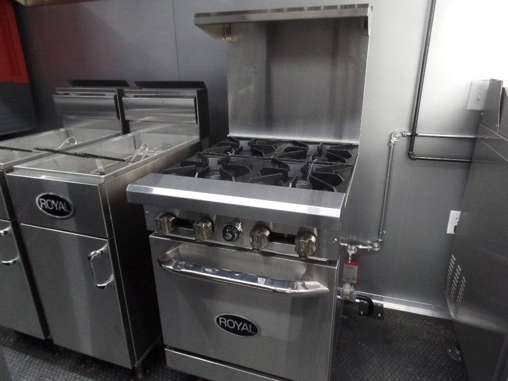 8.5′ x 26′ Black Porch Style Concession Food Trailer With Appliances — photo 15