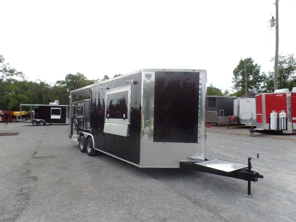 8.5′ x 22′ Concession Food Trailer Black BBQ Event — photo 6