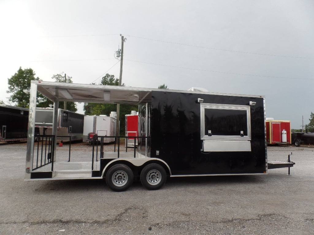 8.5′ x 22′ Concession Food Trailer Black BBQ Event — photo 15