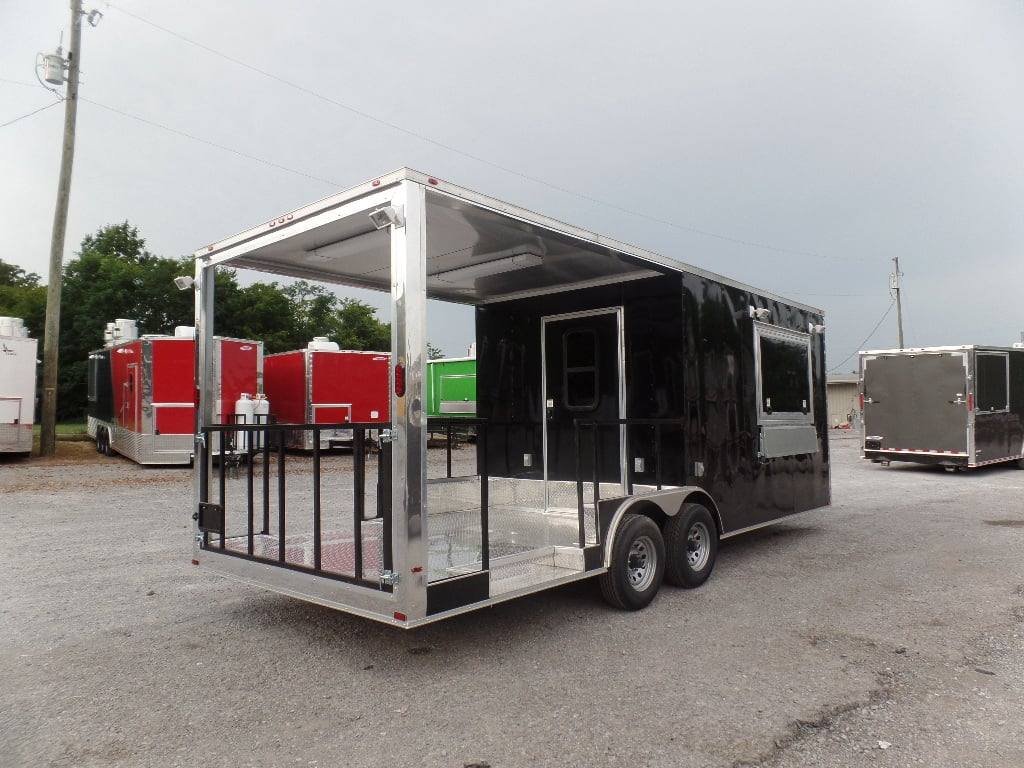 8.5′ x 22′ Concession Food Trailer Black BBQ Event — photo 9