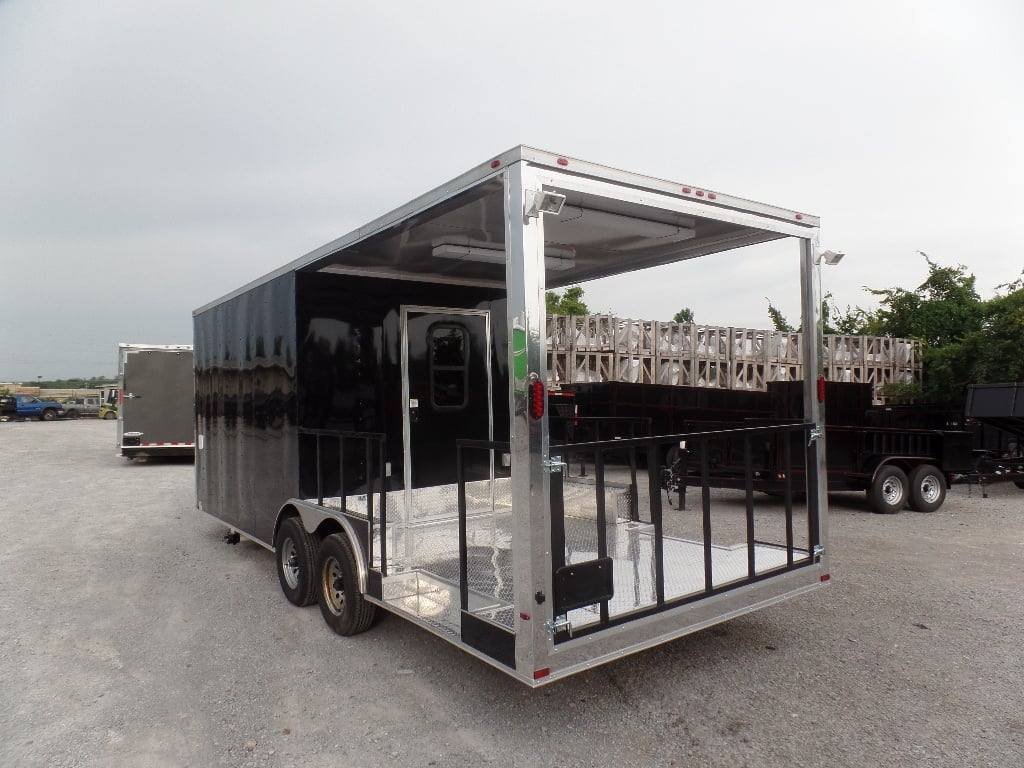 8.5′ x 22′ Concession Food Trailer Black BBQ Event — photo 5
