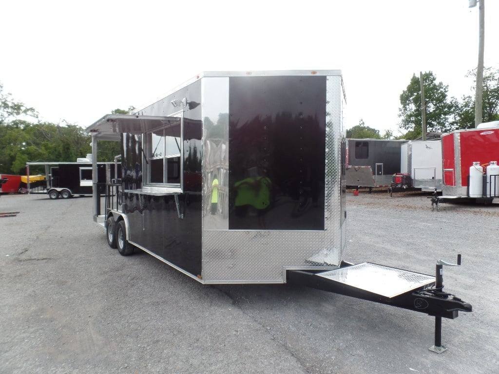 8.5′ x 22′ Concession Food Trailer Black BBQ Event — photo 4