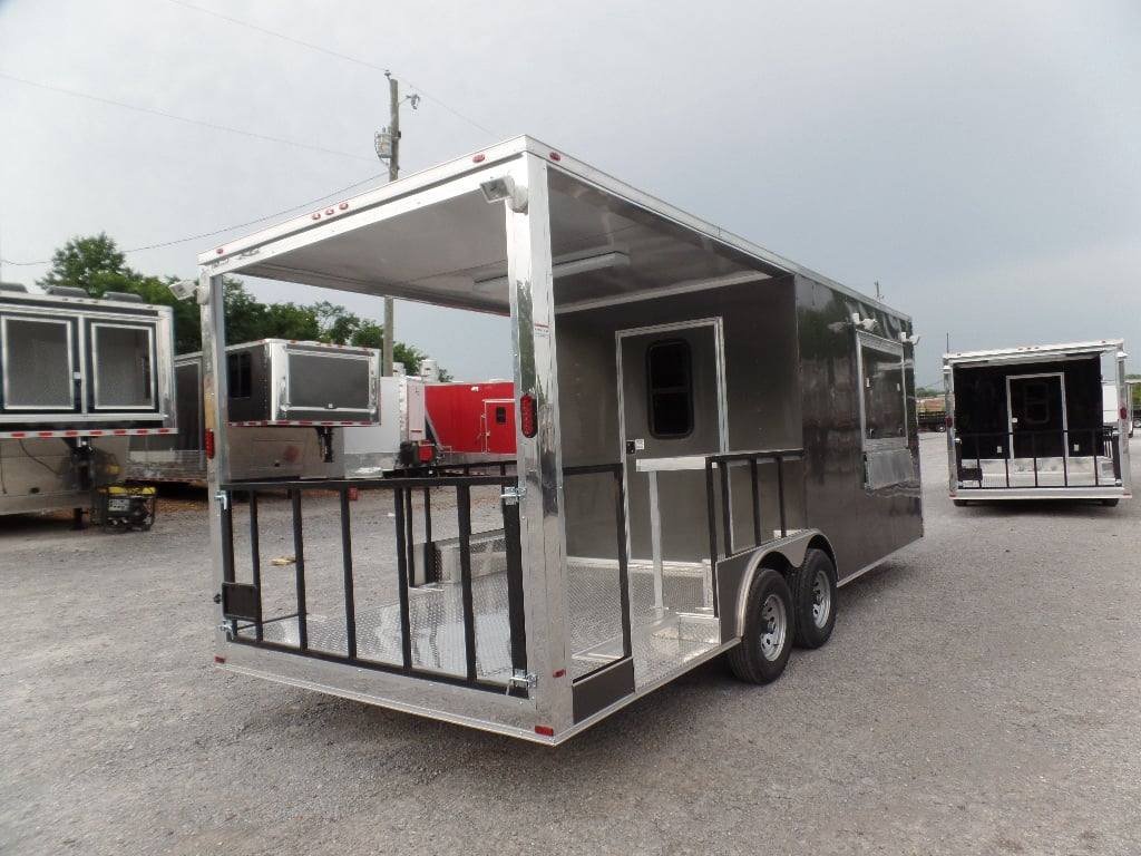 8.5′ x 22′ Concession Trailer Charcoal Grey BBQ Food — photo 12
