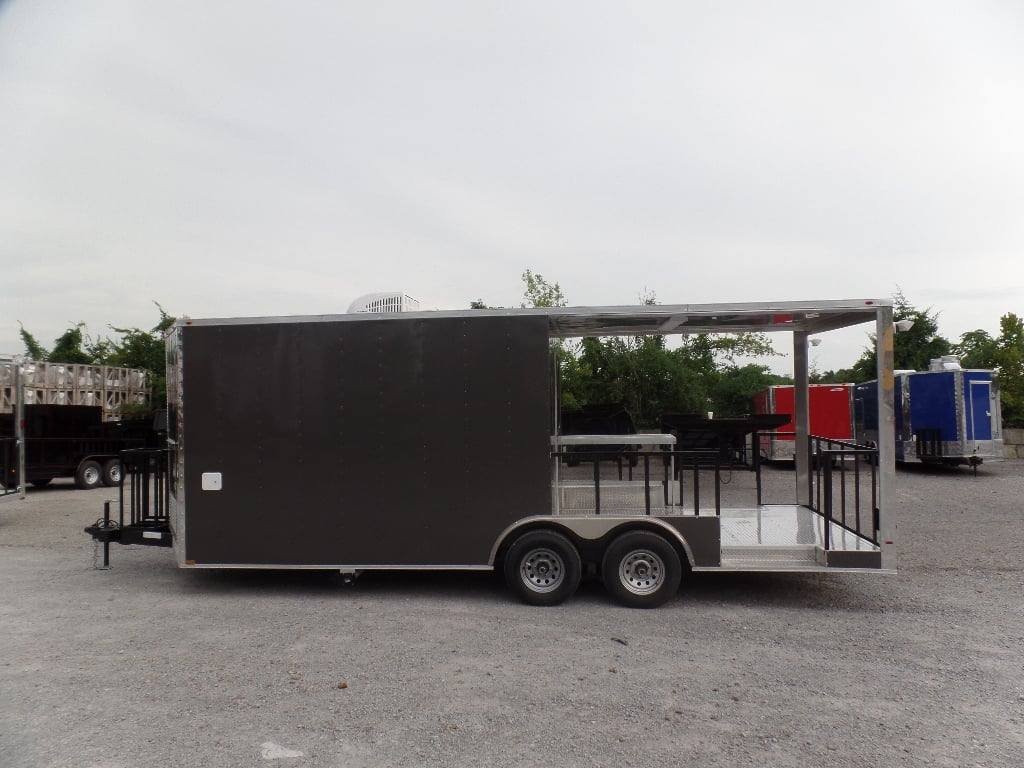 8.5′ x 22′ Concession Trailer Charcoal Grey BBQ Food — photo 5